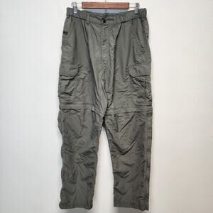 REI Co-op Cargo Pants Mens Large 32L Green Nylon Sahara Convertible Hiking Gorp